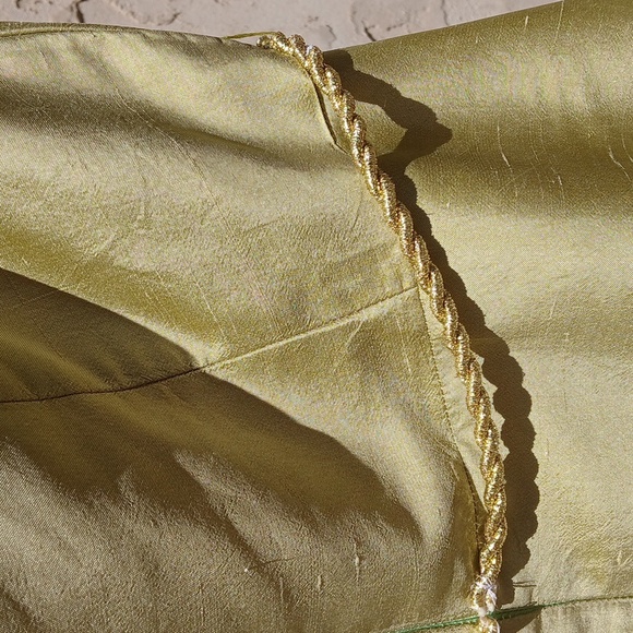 Hand Made Elegant Gold/lime Strapless Dress Sz Small - Picture 10 of 16